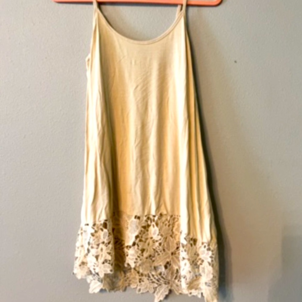Lace bottom long tank